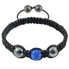 Hot Sell 12MM Disco Magnetite Ball Beads Macrame Crystal  Bracelet 127