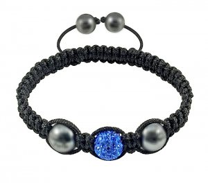 Hot Sell 12MM Disco Magnetite Ball Beads Macrame Crystal  Bracelet 127