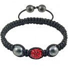 Hot Sell 12MM Disco Magnetite Ball Beads Macrame   Crystal  Bracelet 130