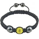 Hot Sell 12MM Disco Magnetite Ball Beads Macrame   Crystal  Bracelet 131
