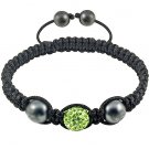 Hot Sell 12MM Disco Magnetite Ball Beads Macrame Crystal  Bracelet 132