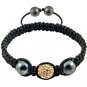 Hot Sell 12MM Disco Magnetite Ball Beads Macrame   Crystal  Bracelet 133