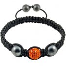 Hot Sell 12MM Disco Magnetite Ball Beads Macrame  Crystal  Bracelet 134