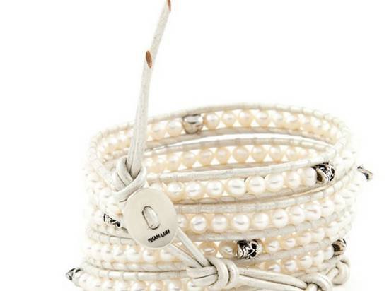 Hot Sell pearl beads 5 wrap white bracelet 925 Silver clasp CL-061