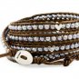 Hot  Sell  pearl silver heart beads 5 wrap bracelet 925s clasp CL-232