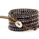 Hot  Sell  Ball 5 couture Handmad wrap bracelet with 925 Silver button  CL-53