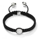 10MM NEW  European CZ Crystal Disco Balls Macrame Bracelet -CP007