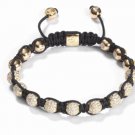 10MM NEW  European CZ Crystal Disco Balls Macrame Bracelet -CP015