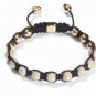 10MM NEW  European CZ Crystal Disco Balls Macrame Bracelet -CP015
