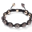 10MM NEW European CZ Crystal Disco Balls Macrame Bracelet -CP017