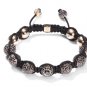 10MM NEW European CZ Crystal Disco Balls Macrame Bracelet -CP017