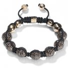 10MM NEW  European CZ Crystal Disco Balls Macrame Bracelet -CP020