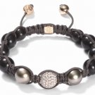 10MM NEW  European CZ Crystal Disco Balls Macrame Bracelet -CP021