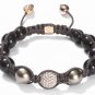 10MM NEW  European CZ Crystal Disco Balls Macrame Bracelet -CP021