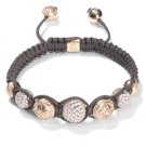 10MM NEW  European CZ Crystal Disco Balls Macrame Bracelet -CP022