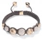 10MM NEW  European CZ Crystal Disco Balls Macrame Bracelet -CP022