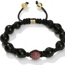 10MM NEW  European CZ Crystal Disco Balls Macrame Bracelet -CP035