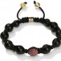 10MM NEW  European CZ Crystal Disco Balls Macrame Bracelet -CP035