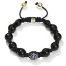10MM NEW  European CZ Crystal Disco Balls Macrame Bracelet -CP037