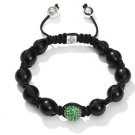 10MM NEW  European CZ Crystal Disco Balls Macrame Bracelet -CP039