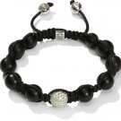 10MM NEW  European CZ Crystal Disco Balls Macrame Bracelet -CP041