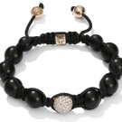 10MM NEW  European CZ Crystal Disco Balls Macrame Bracelet -CP043