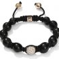 10MM NEW  European CZ Crystal Disco Balls Macrame Bracelet -CP043