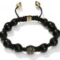 10MM NEW  European CZ Crystal Disco Balls Macrame Bracelet -CP045