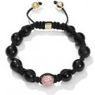 10MM NEW European CZ Crystal Disco Balls Macrame Bracelet -CP046