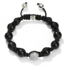10MM NEW  European CZ Crystal Disco Balls Macrame Bracelet -CP047
