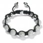 10MM NEW  European CZ Crystal Disco Balls Macrame Bracelet -CP048