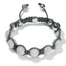 10MM NEW European CZ Crystal Disco Balls Macrame Bracelet -CP049