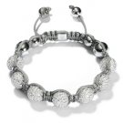 10MM NEW  European CZ Crystal Disco Balls Macrame Bracelet -CP050