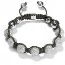 10MM NEW  European CZ Crystal Disco Balls Macrame Bracelet -CP051