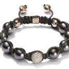 10MM NEW  European CZ Crystal Disco Balls Macrame Bracelet -CP057