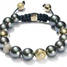 10MM NEW  European CZ Crystal Disco Balls Macrame Bracelet -CP064