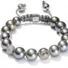 10MM NEW European CZ Crystal Disco Balls Macrame Bracelet -CP066