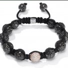 10MM NEW  European CZ Crystal Disco Balls Macrame Bracelet -CP078