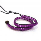 New  Agate Beads Leather Wrap Cuff Bracelet-CL001