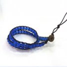 New  Agate l Beads Leather Wrap Cuff Bracelet-CL018