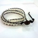 New  Agate Beads Leather Wrap Cuff Bracelet-CL021