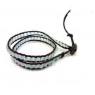 New Agate Beads Leather Wrap Cuff Bracelet-CL024