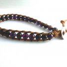 New  Agate Beads Leather Wrap Cuff Bracelet-CL044