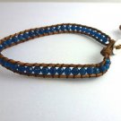 New Agate Beads Leather Wrap Cuff Bracelet-CL045