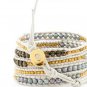 Pearls Ball 5 wrap bracelet couture Handmad with 925s button  CL-57