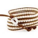Pearls Ball 5 wrap bracelet couture Handmad with 925s button  CL-59