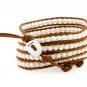 Pearls Ball 5 wrap bracelet couture Handmad with 925s button  CL-59