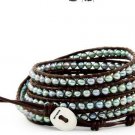 Pearls Ball 5 wrap bracelet couture Handmad with 925s button  CL-60