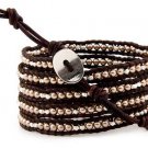 Pearls Ball 5 wrap bracelet couture Handmad with 925s button  CL-72