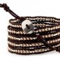 Pearls Ball 5 wrap bracelet couture Handmad with 925s button  CL-72